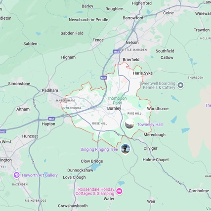 Map of Burnley
