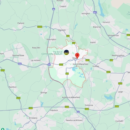 Map of Wigan