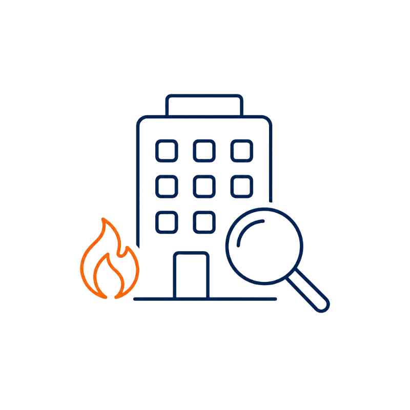 Step 2 icon: fire safety evaluation of your property